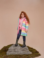 Crew Clothing Pink Shower Resistant Stripe Puffer Coat - Image 2 of 6