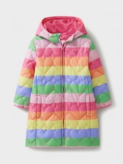 Crew Clothing Pink Shower Resistant Stripe Puffer Coat - Image 4 of 6