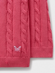 Crew Clothing Company Pink Heritage Cable 100% Cotton Crew Neck Jumper - Image 3 of 3