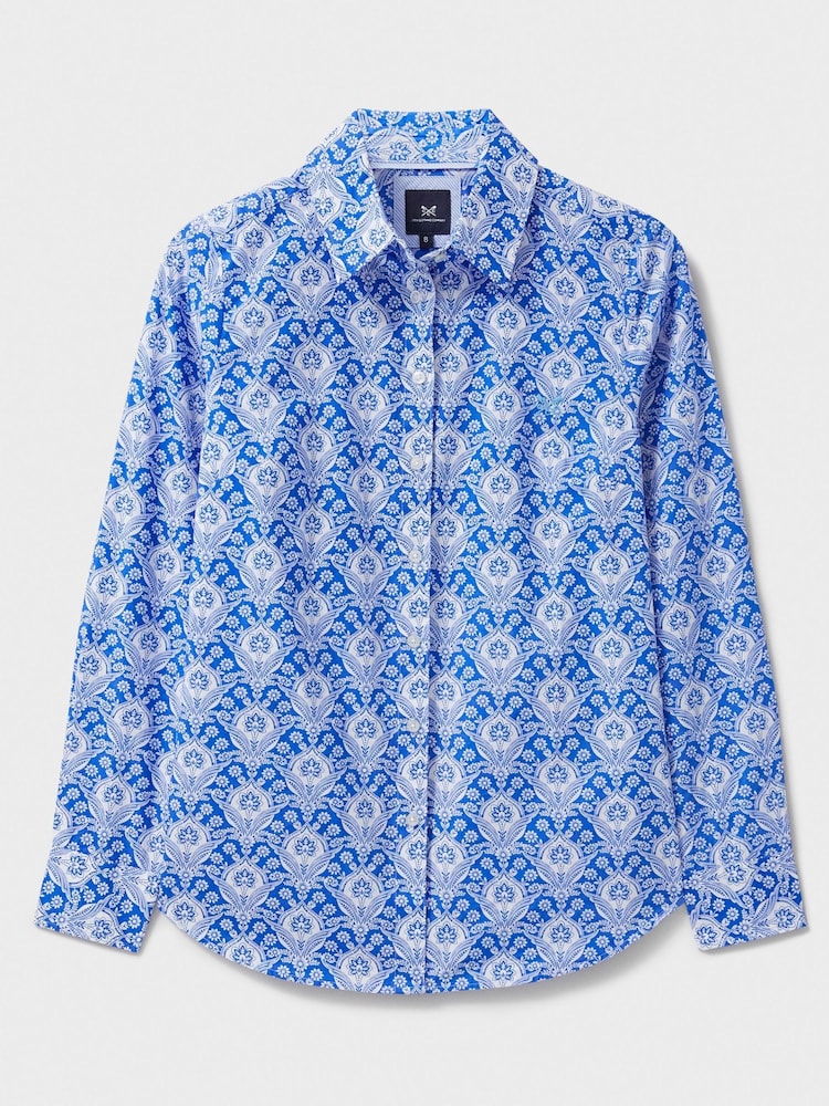 Crew Clothing Blue/White Lulworth 100% Cotton Shirt - Image 5 of 5 Crew Clothing Blue/White Lulworth 100% Cotton Shirt - Image 5 of 5