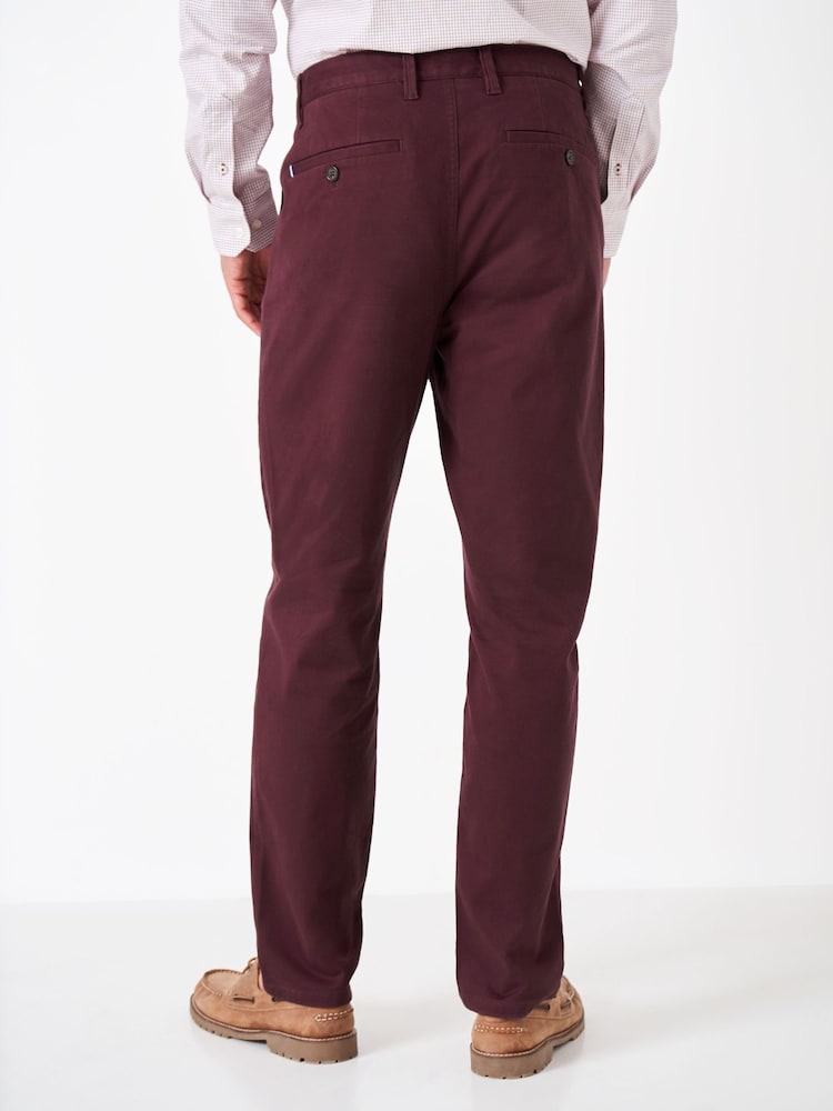 Crew Clothing Company Red Slim Chinos Trousers - Image 3 of 4