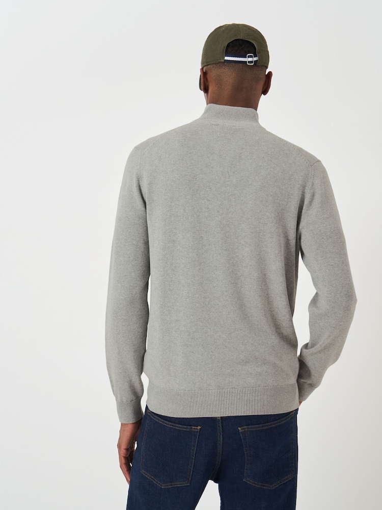 Sivi lahki - Crew Clothing Company Pleten pulover s četrtinskim zadrgo - Slika 2 iz 5 Sivi lahki - Crew Clothing Company Pleten pulover s četrtinskim zadrgo - Slika 2 iz 5