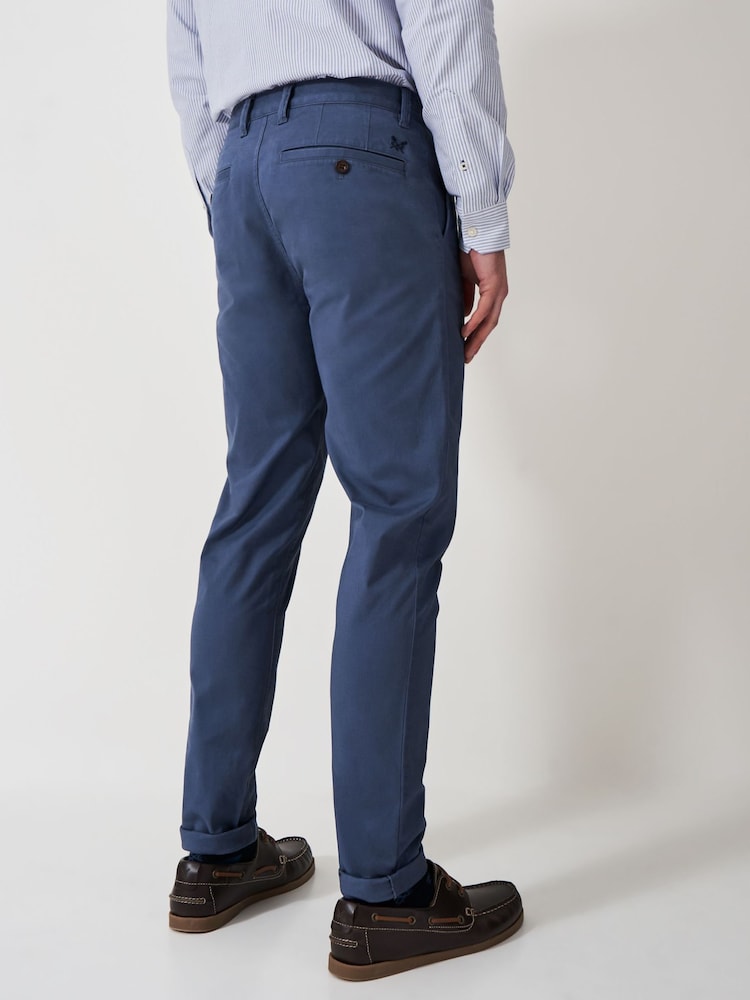 Crew Clothing Company Blue Slim Fit Blue Heritage 100% Cotton Chinos - Image 2 of 5