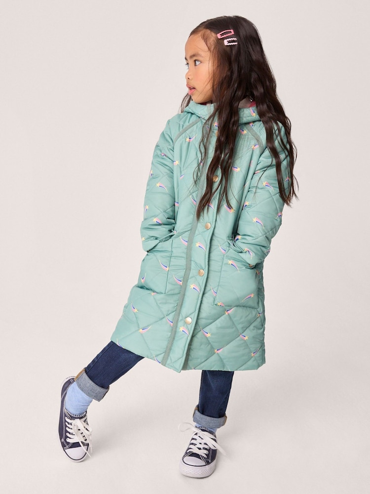 Crew Clothing Green Shower Resistant Quilted Puffer Jacket - Image 1 of 5