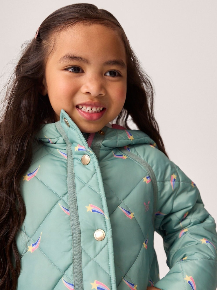 Crew Clothing Green Shower Resistant Quilted Puffer Jacket - Image 2 of 5