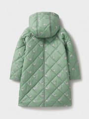 Crew Clothing Green Shower Resistant Quilted Puffer Jacket - Image 4 of 5