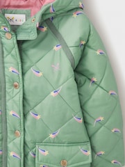 Crew Clothing Green Shower Resistant Quilted Puffer Jacket - Image 5 of 5
