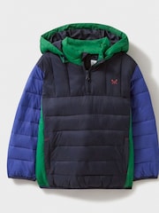 Crew Clothing Blue Padded Padstow Half Zip Jacket - Image 2 of 4
