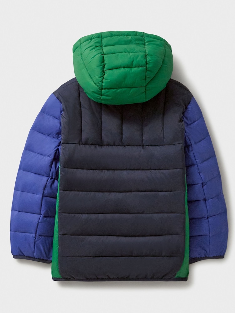 Crew Clothing Blue Padded Padstow Half Zip Jacket - Image 2 of 3 Crew Clothing Blue Padded Padstow Half Zip Jacket - Image 2 of 3