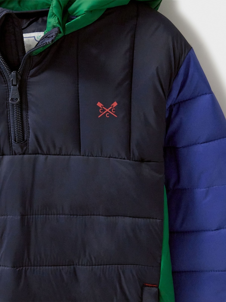 Crew Clothing Blue Padded Padstow Half Zip Jacket - Image 4 of 4