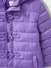 Crew Clothing Purple Lightweight Toggle Longline Puffer Coat - Image 6 of 6
