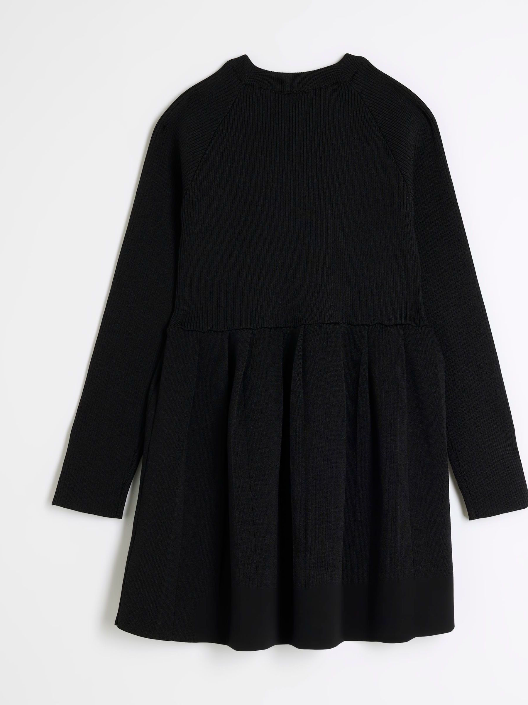 Buy River Island Black Girls Long Sleeve Military Pleated Dress from Next Luxembourg