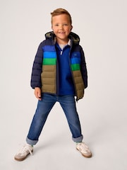 Crew Clothing Green Lightweight Colourblock Jacket - Image 1 of 5