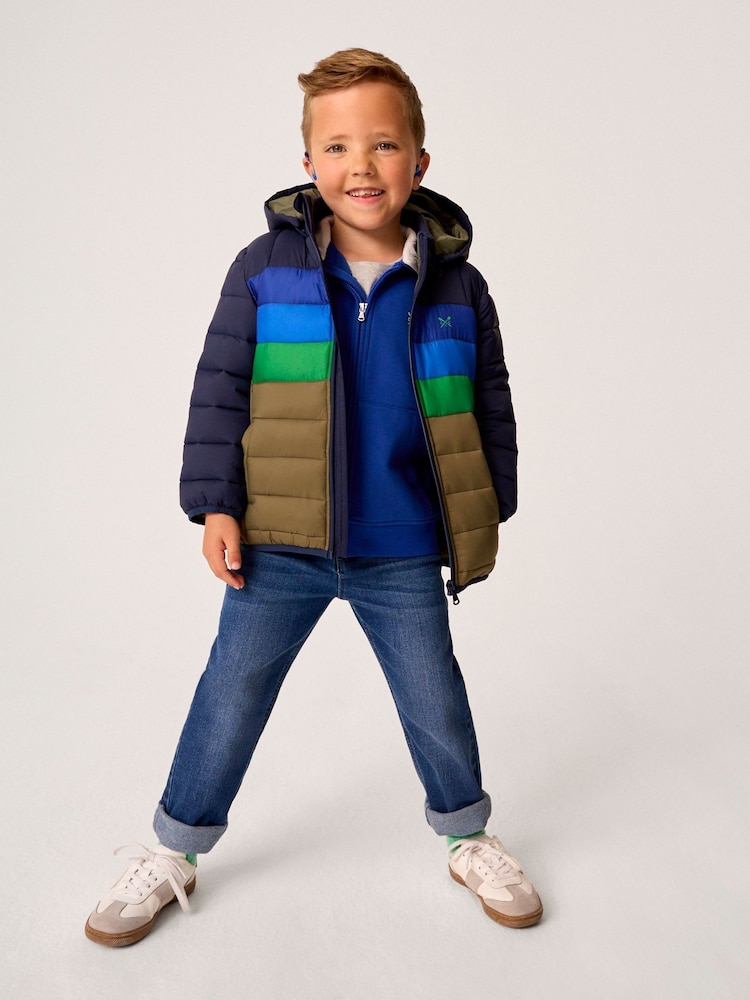 Crew Clothing Green Lightweight Colourblock Jacket - Image 1 of 5