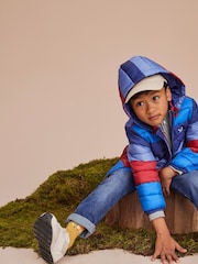 Crew Clothing Company Red Lightweight Stripe Lowther Jacket - Image 3 of 5