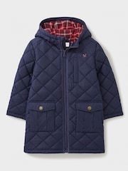 Crew Clothing Blue Hooded Quilt Jacket - Image 1 of 3