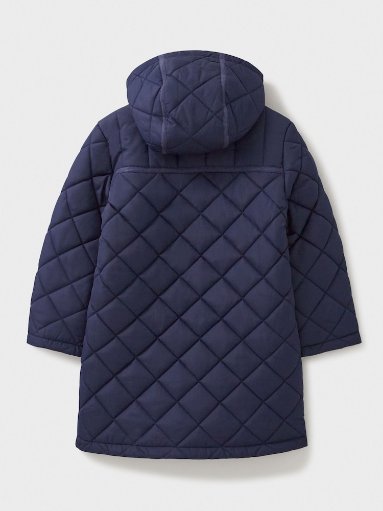 Crew Clothing Blue Hooded Quilt Jacket - Image 2 of 3