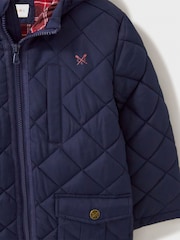 Crew Clothing Blue Hooded Quilt Jacket - Image 3 of 3