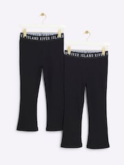 River Island dekleta Rib Kickflare 100% bombažne hlače 2 komplet - Slika 1 iz 4