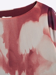 River Island – Kleid für Mädchen aus 100 % Baumwolle mit Netzstoff und Rosen, drapiert - Bild 3 von 4