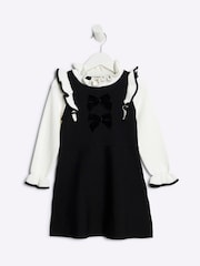 River Island Black Girls Bow 100% Cotton Dress - Image 1 of 5