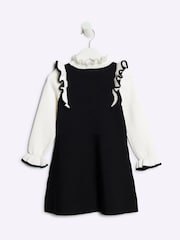 River Island Black Girls Bow 100% Cotton Dress - Image 2 of 5