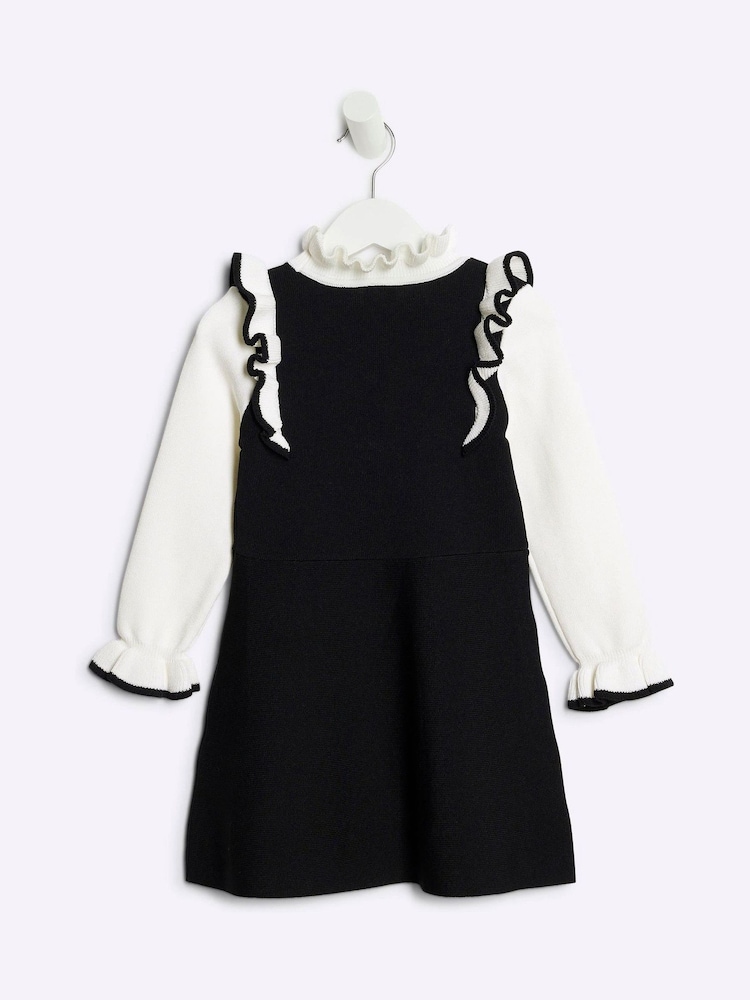 River Island Black Girls Bow 100% Cotton Dress - Image 2 of 5
