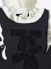 River Island Black Girls Bow 100% Cotton Dress - Image 3 of 5
