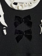 River Island Black Girls Bow 100% Cotton Dress - Image 4 of 5