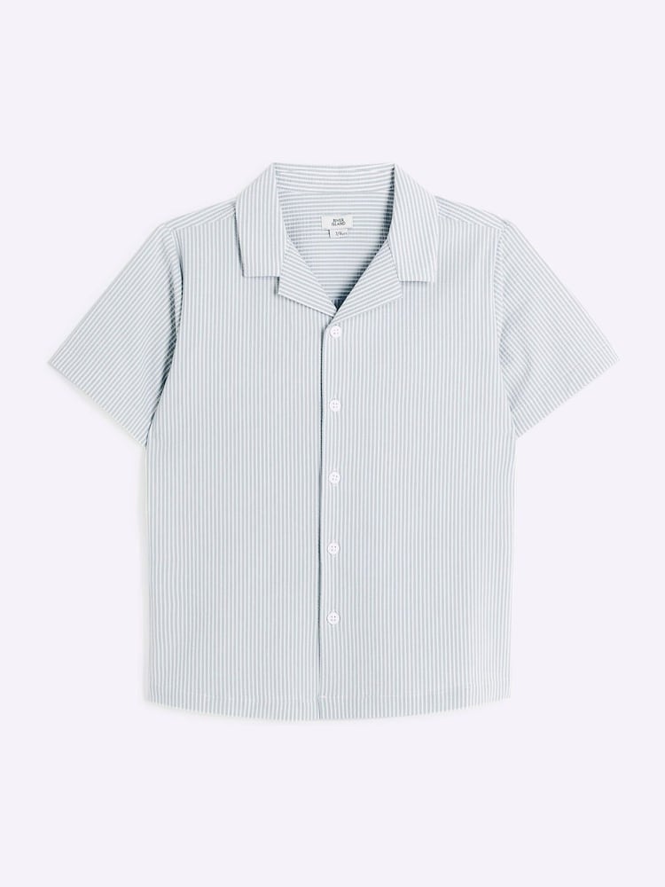 River Island Green Boys Seersucker Shirt - Image 1 of 3 River Island Green Boys Seersucker Shirt - Image 1 of 3
