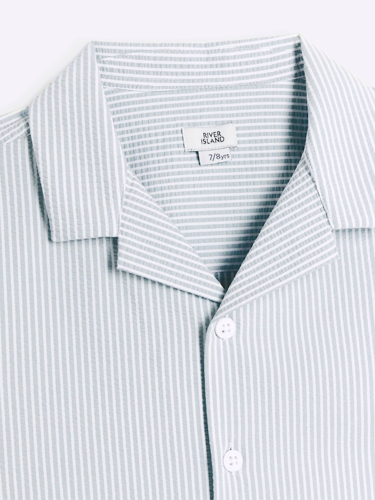 River Island Green Boys Seersucker Shirt - Image 3 of 3