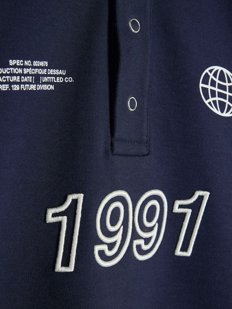 River Island Blue Boys Graphic Polo T-Shirt - Image 4 of 4