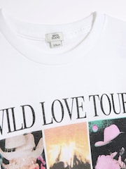 River Island White Girls Love Tour 100% Cotton T-Shirt - Image 2 of 3