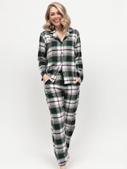 Cyberjammies Green Long Sleeved Check 100% Cotton Pyjamas Set - Image 2 of 4