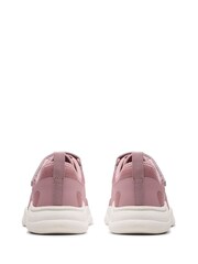 Clarks Pink Wide Fit (G) Feather Ath Kid Trainers - Image 5 of 7