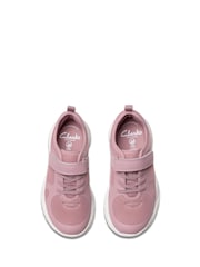 Clarks Pink Standard Fit (F) Feather Ath Kid Trainers - Image 6 of 7