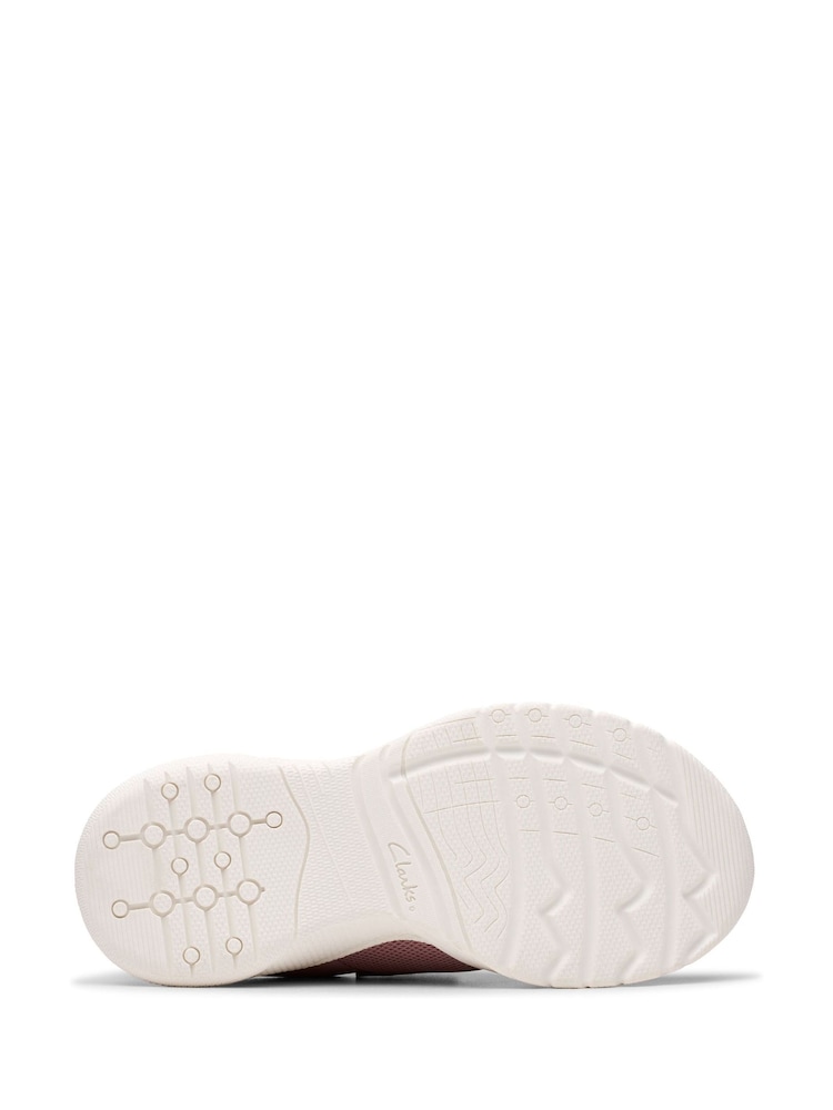Clarks Pink Standard Fit (F) Feather Ath Kid Trainers - Image 7 of 7