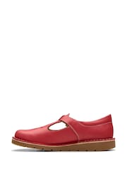 Clarks Red Standard Fit (F) Leather Joyful Skip Kids Shoes - Image 2 of 7