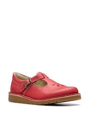 Clarks Red Standard Fit (F) Leather Joyful Skip Kids Shoes - Image 3 of 7