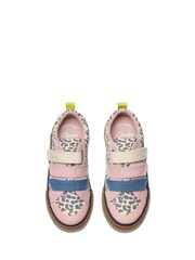 Clarks Leopard Wide Fit (G) Kids Wide Fit Foxing Canvas Trainers - Image 5 of 7