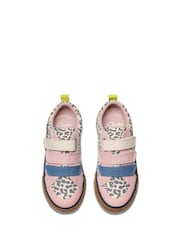 Clarks Leopard Narrow Fit  (E) Kids Foxing Canvas Trainers - Image 5 of 7