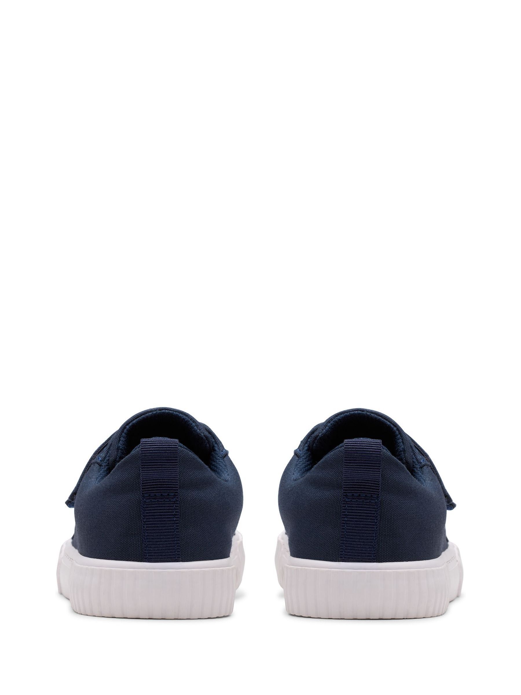 Clarks Blue Canvas Foxing Vibe Kid Shoes - Image 6 of 8