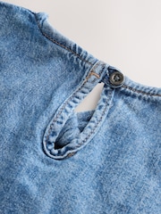 Blue Denim Tie Front Denim Dress - Image 3 of 3