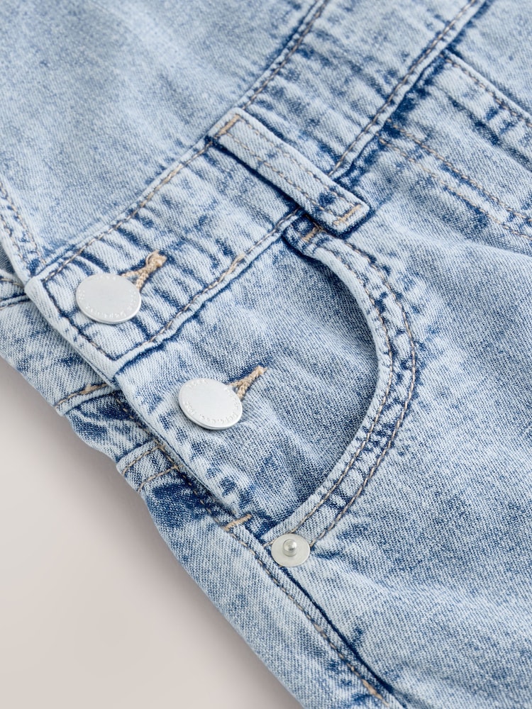 Blue Denim Frayed Pinafore - Image 2 of 4