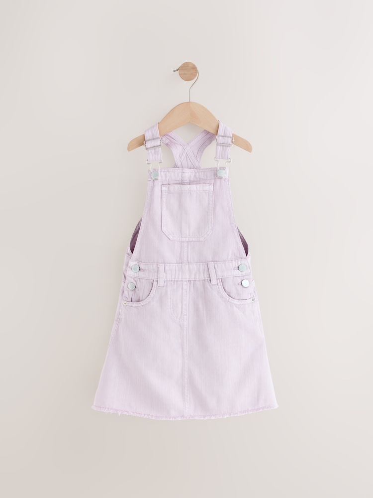 Lilac Purple Twill Pinny 100% Cotton Dress - Image 1 of 3