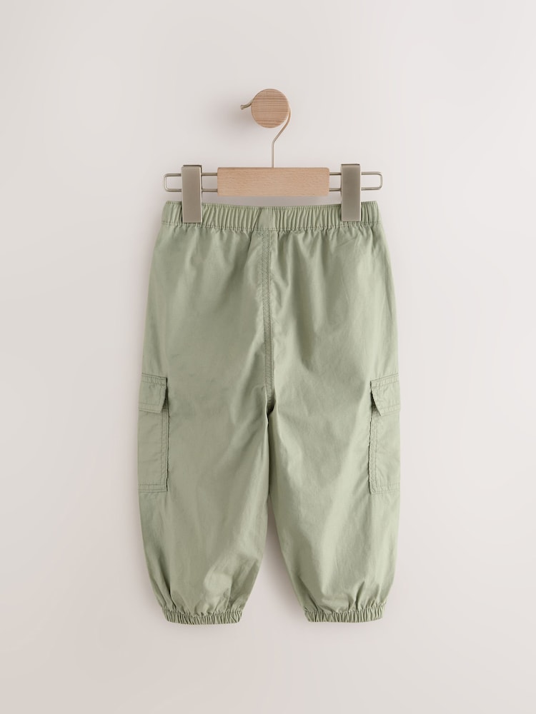 Buy Sage Green 100% Cotton Baggy Cargo Trousers with Toggle Waist  (3mths-7yrs) from Next USA