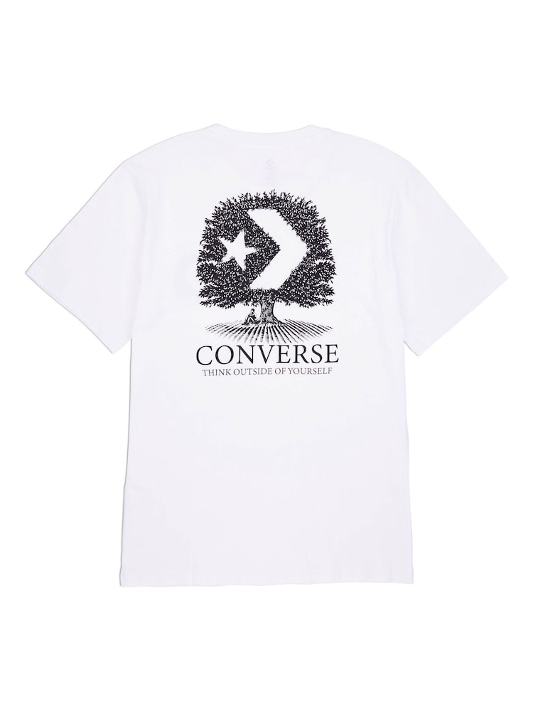 Converse White Think Outside Back Graphic 100% Cotton T-Shirt - Image 10 of 10