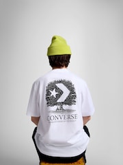 Converse White Think Outside Back Graphic 100% Cotton T-Shirt - Image 6 of 10