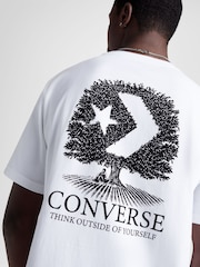 Converse White Think Outside Back Graphic 100% Cotton T-Shirt - Image 7 of 10