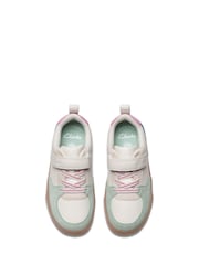 Clarks White Wide Fit (G) Oslo Vibe Kid Shoes - Image 6 of 7